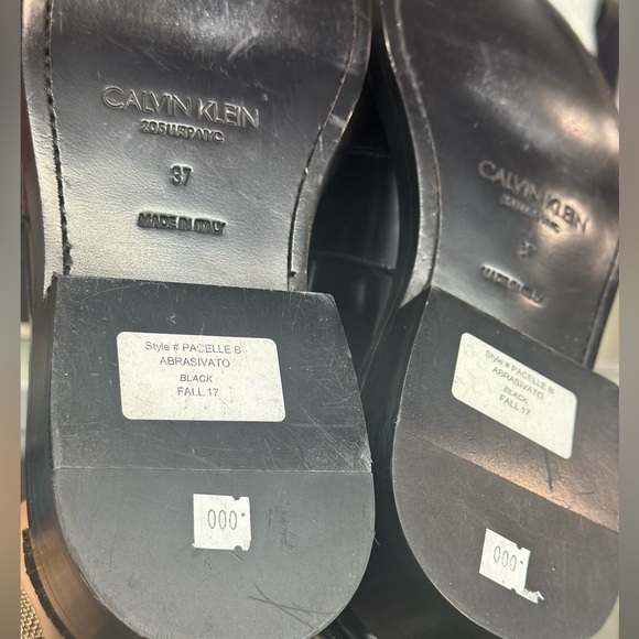 CALVIN KLEIN Womens Black  Round Toe Slip On Leather Crystal Like new no box. - Picture 8 of 8